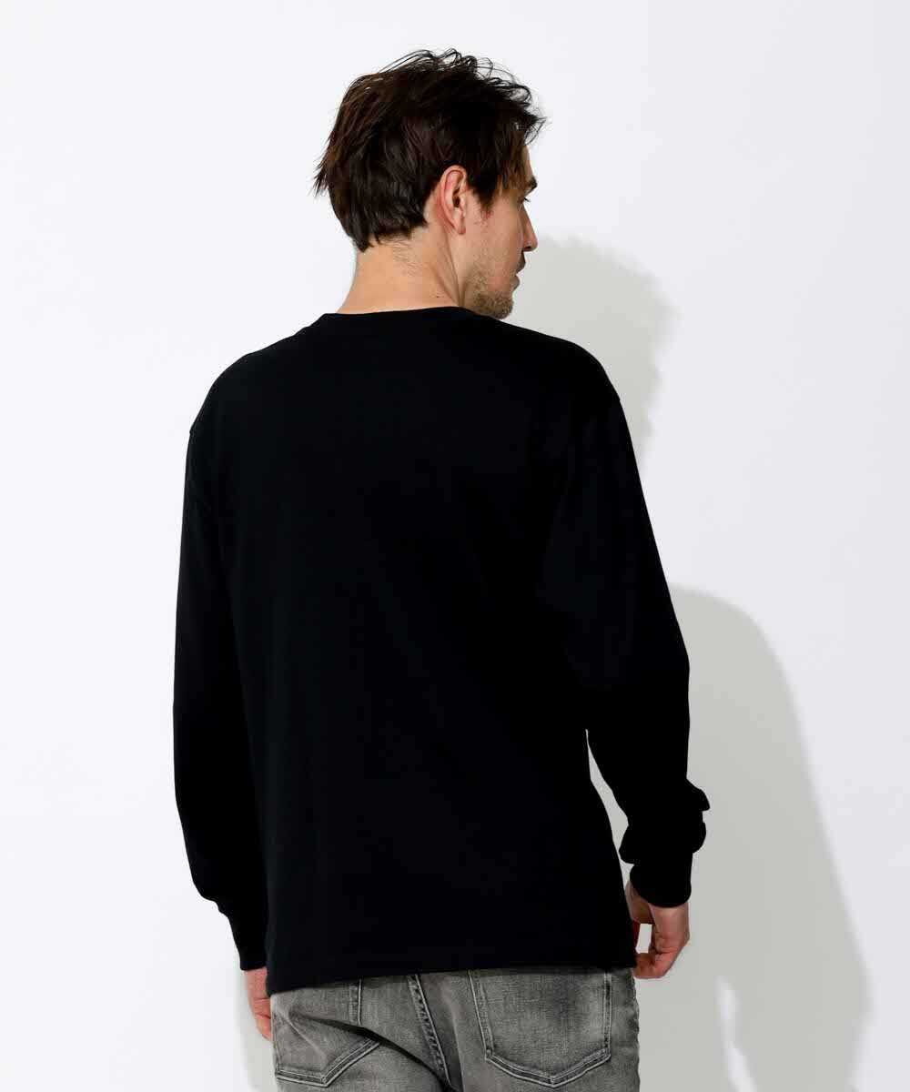 1P Hanes T-SHIRTS KURO/クロ クルーネックロンT