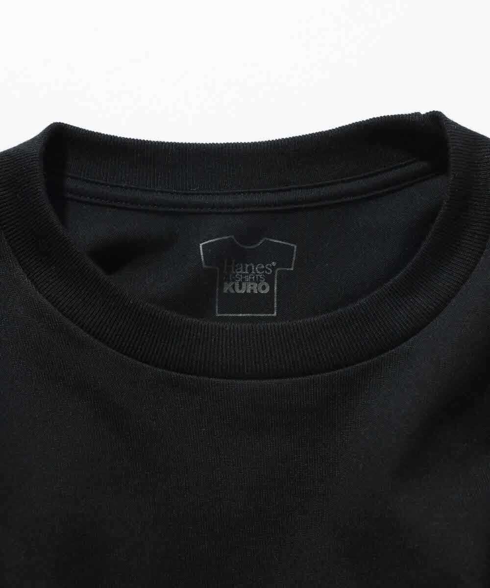 1P Hanes T-SHIRTS KURO/クロ クルーネックロンT