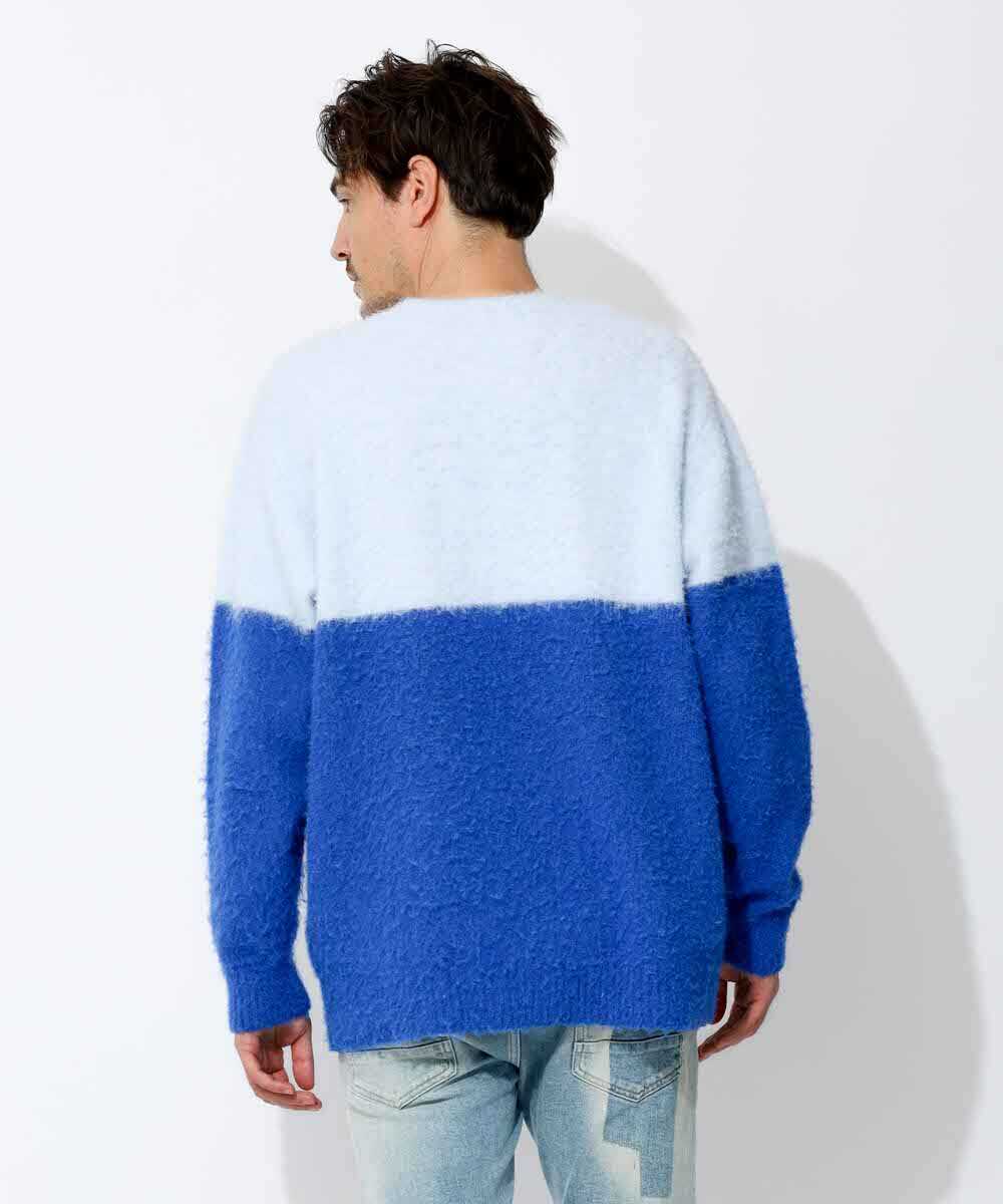 ブロッキングカラーニット
