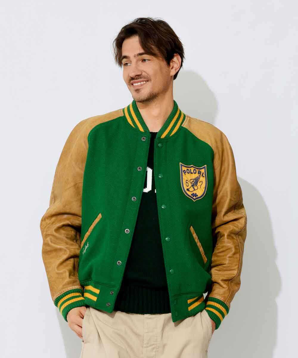 バックロゴ ウール カレッジスタジャン