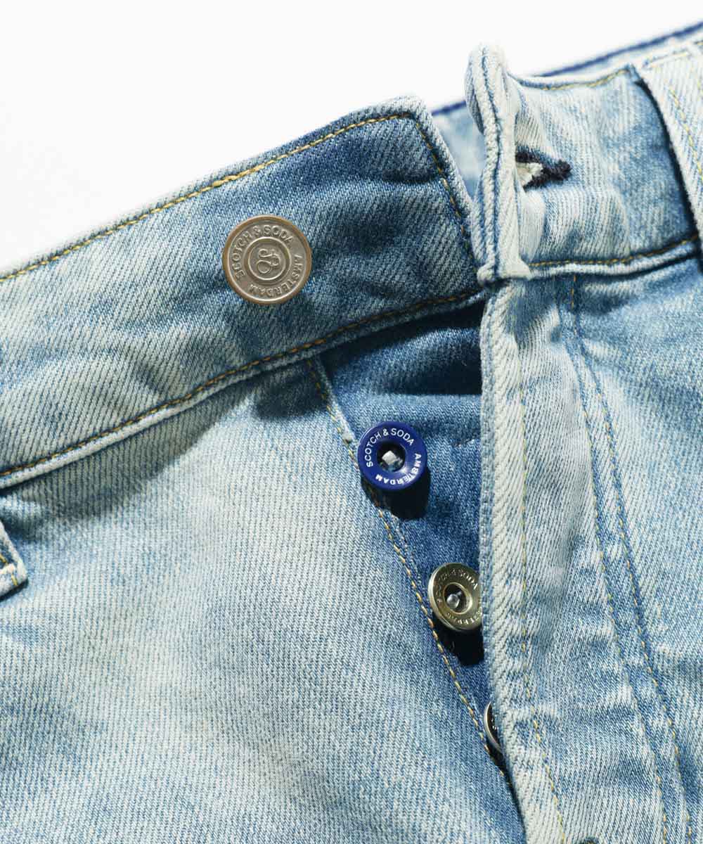 パッチワーク風ダメージデニムパンツ