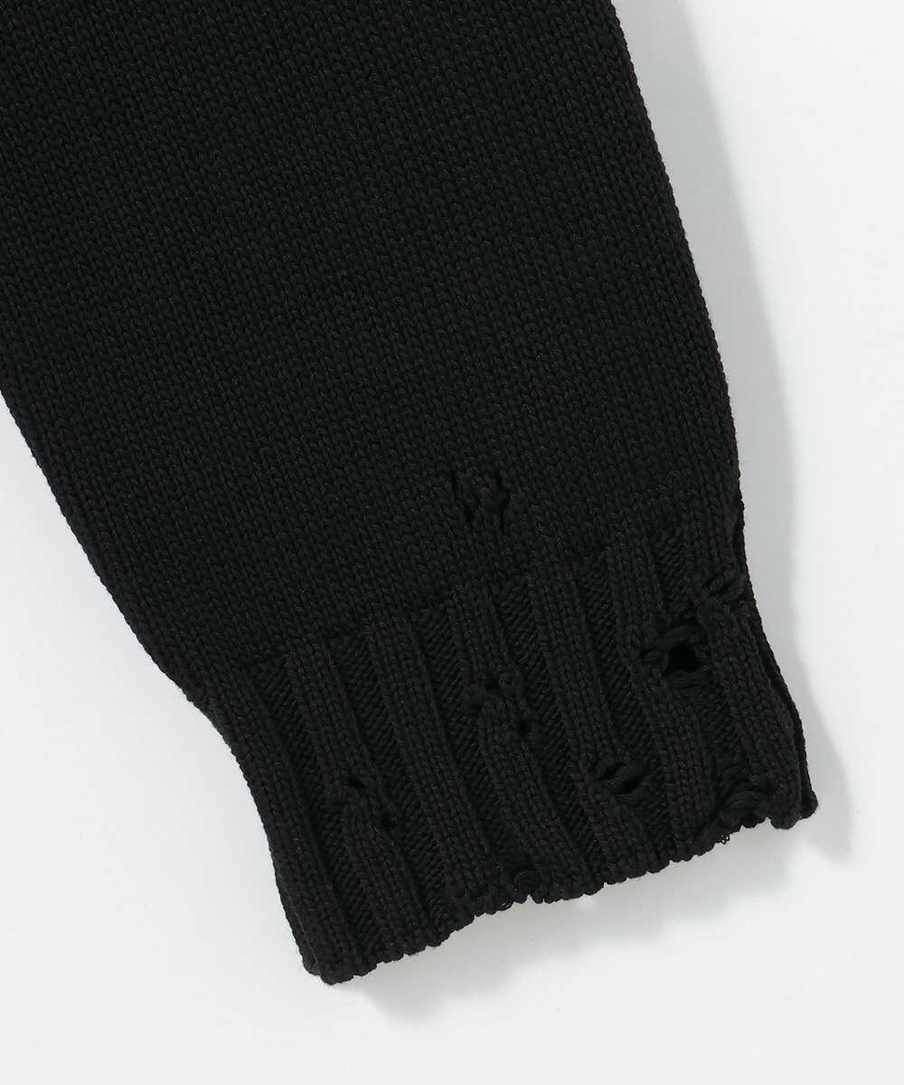 ロゴ刺繍入り コットンニットカーディガン