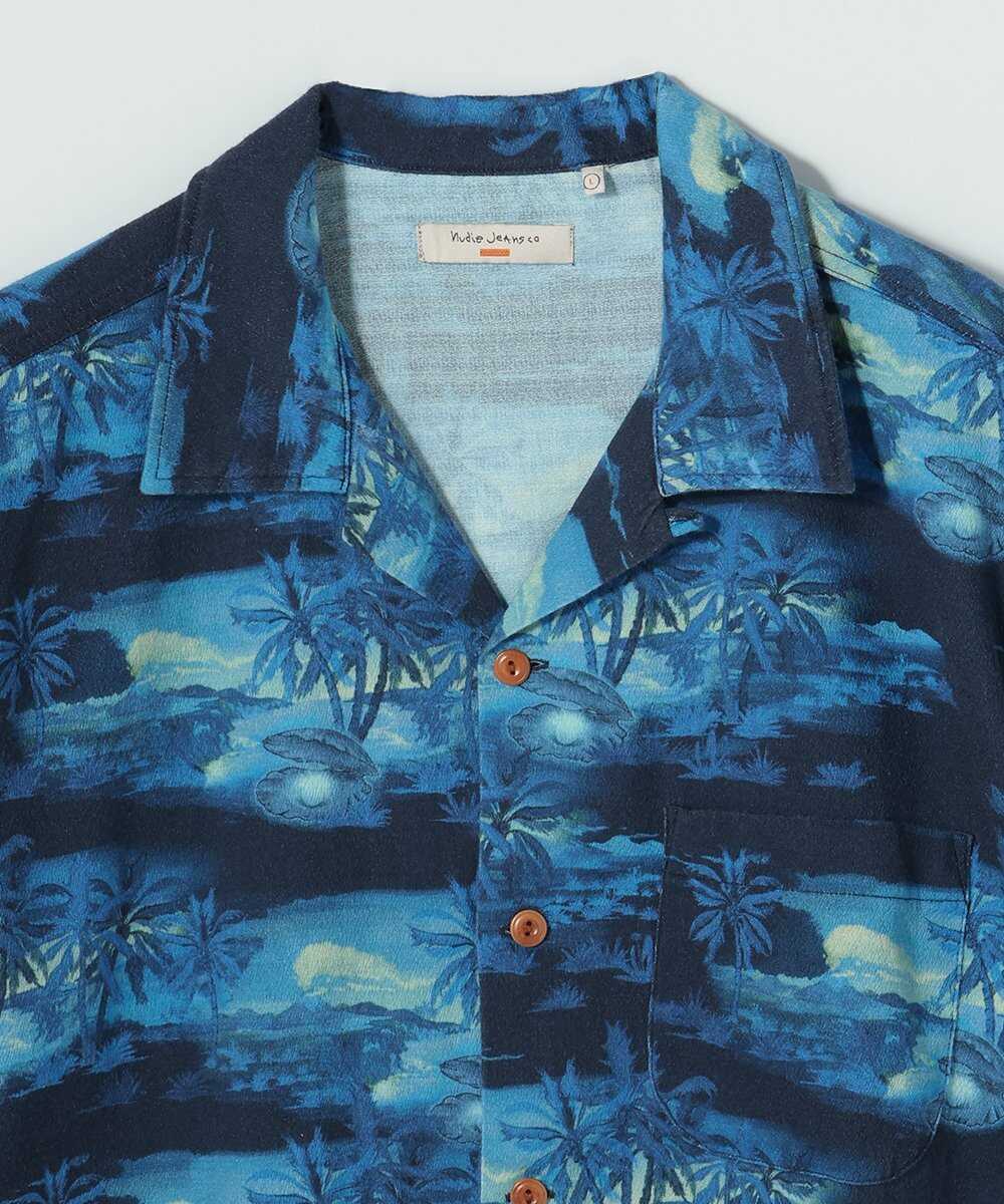 Arvid Pearls Hawaii Shirt Blueberry/アロハシャツ