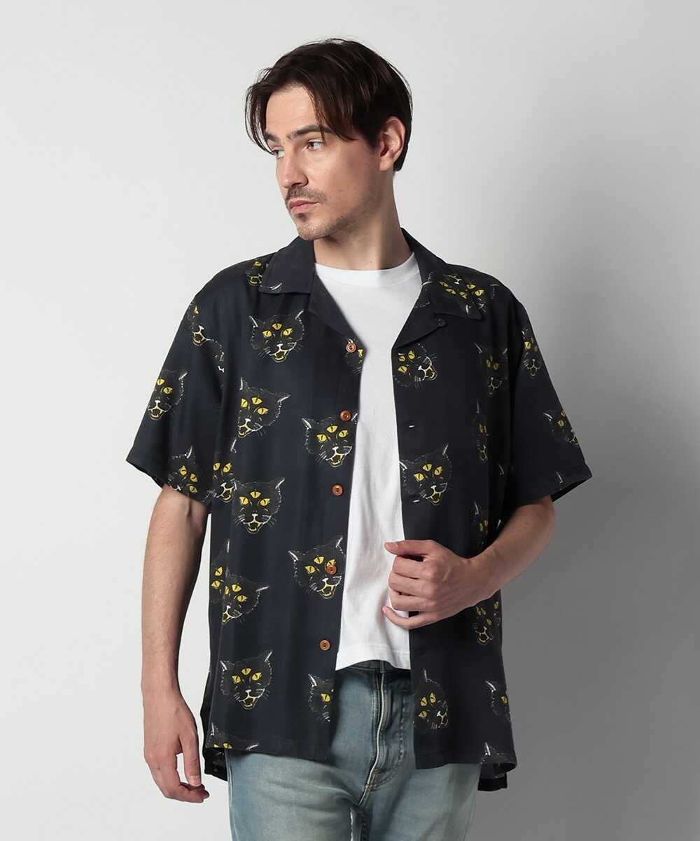 Arvid The Cat Hawaii Shirt Antracite/アロハシャツ