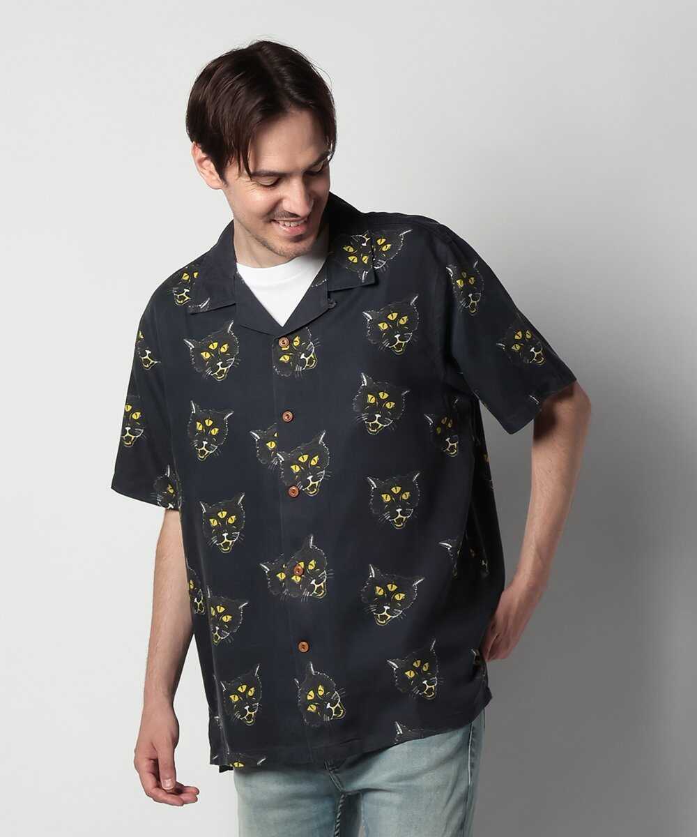 Arvid The Cat Hawaii Shirt Antracite/アロハシャツ