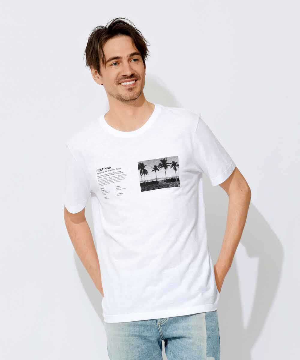 〈オスクレン〉大人なモノクロパームツリーTシャツ
