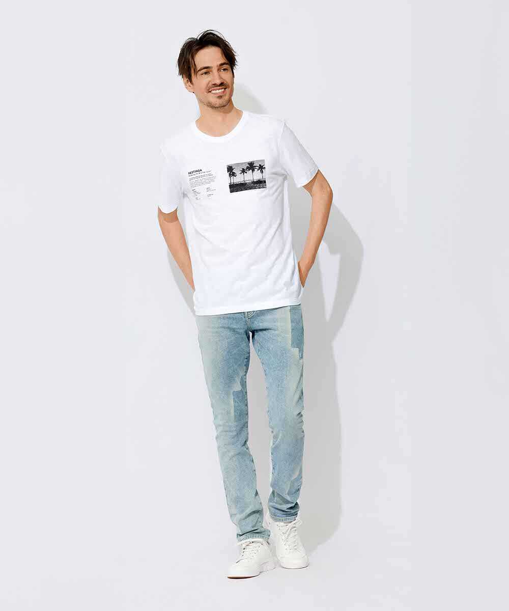 〈オスクレン〉大人なモノクロパームツリーTシャツ