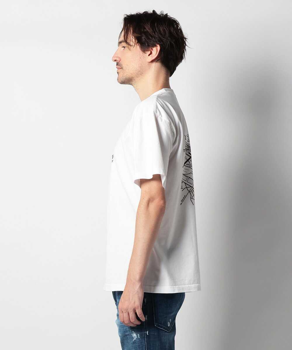 NIKOTAMA / 二子玉川 バックプリント マップTシャツ