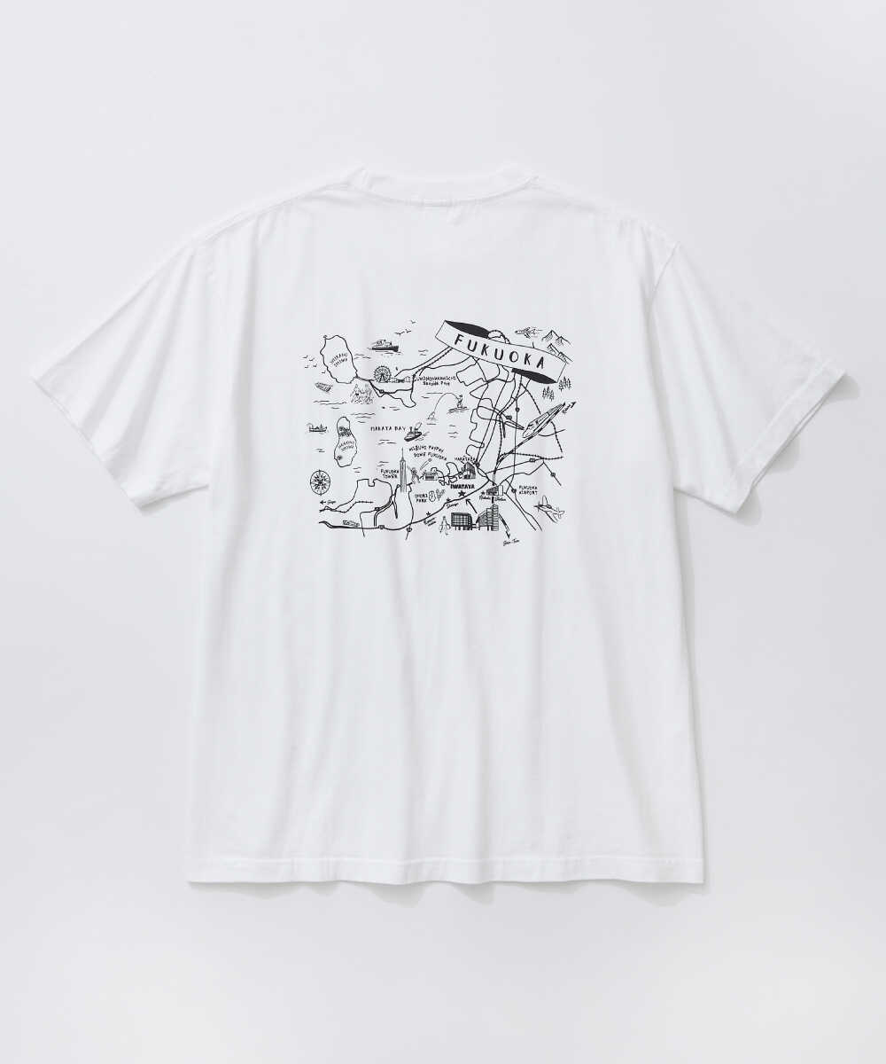FUKUOKA  / 福岡 バックプリント マップTシャツ