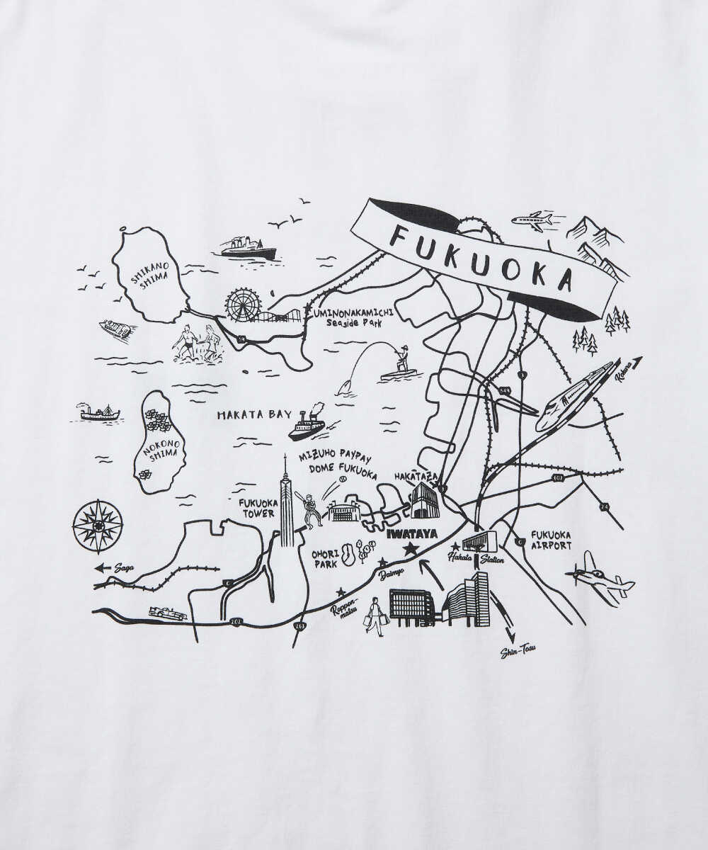 FUKUOKA  / 福岡 バックプリント マップTシャツ