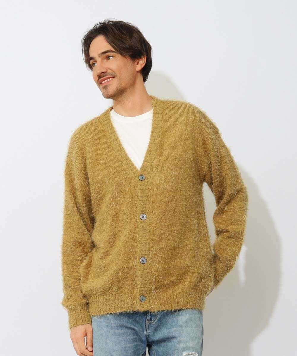 シャギー ニットカーディガン