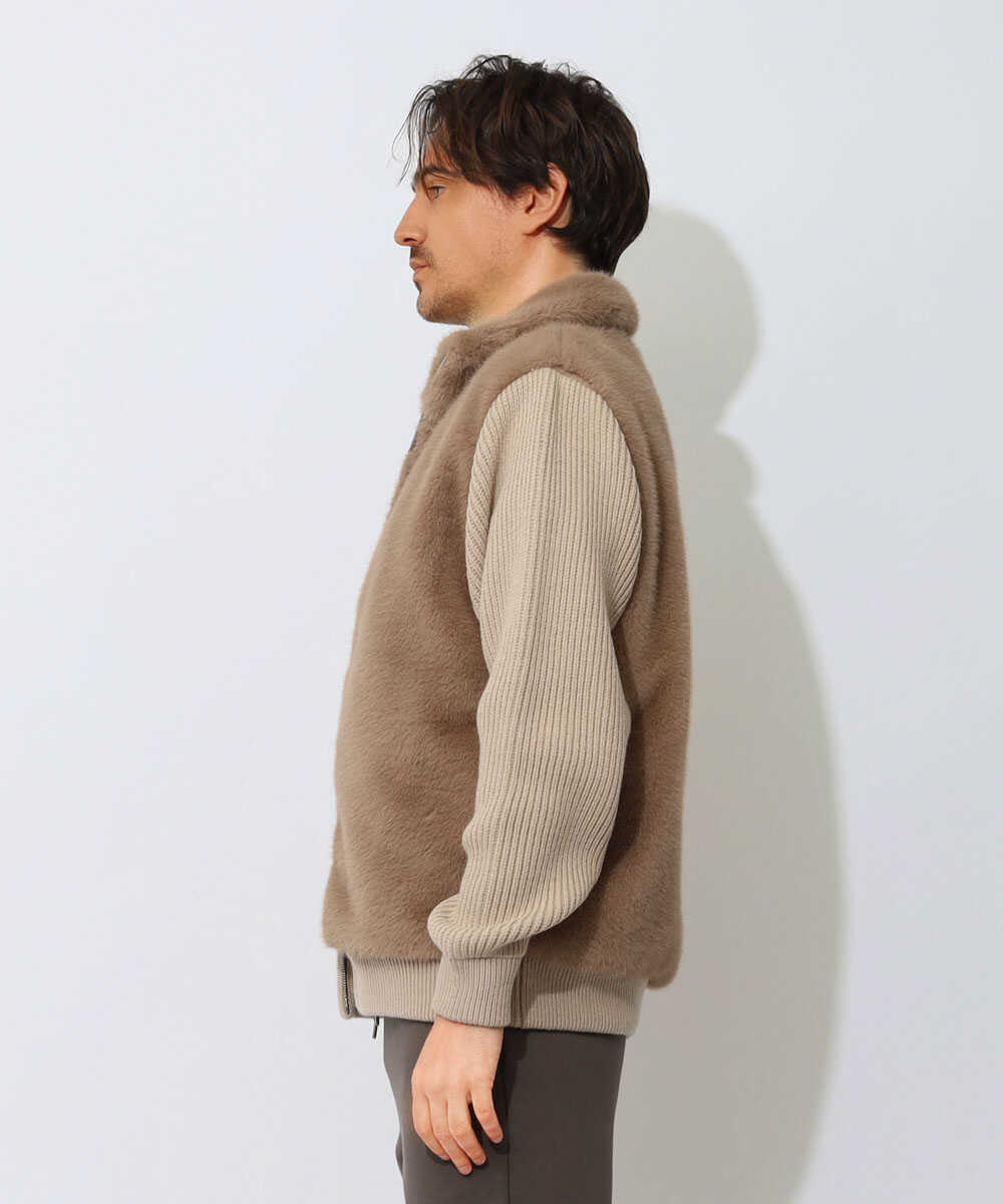 別注先行 ファーコンビドライバーズニット