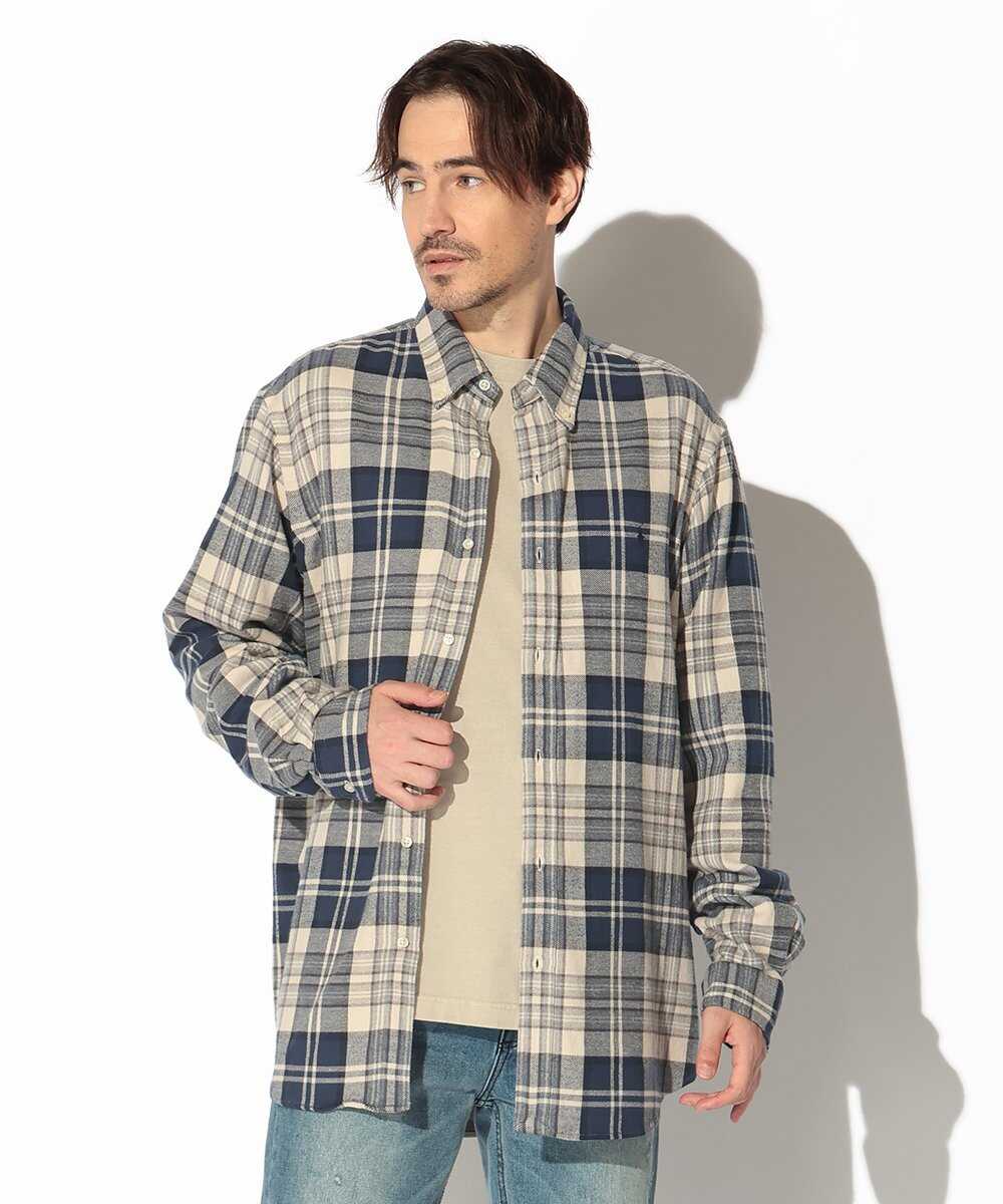 カスタムフィット ブラッシュドフランネル ボタンダウン シャツ