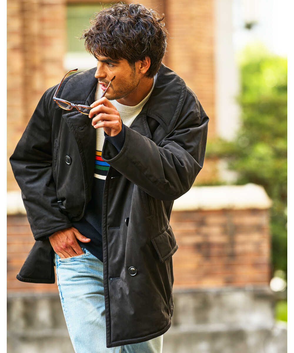 別注限定 軽量 エコスウェードピーコート