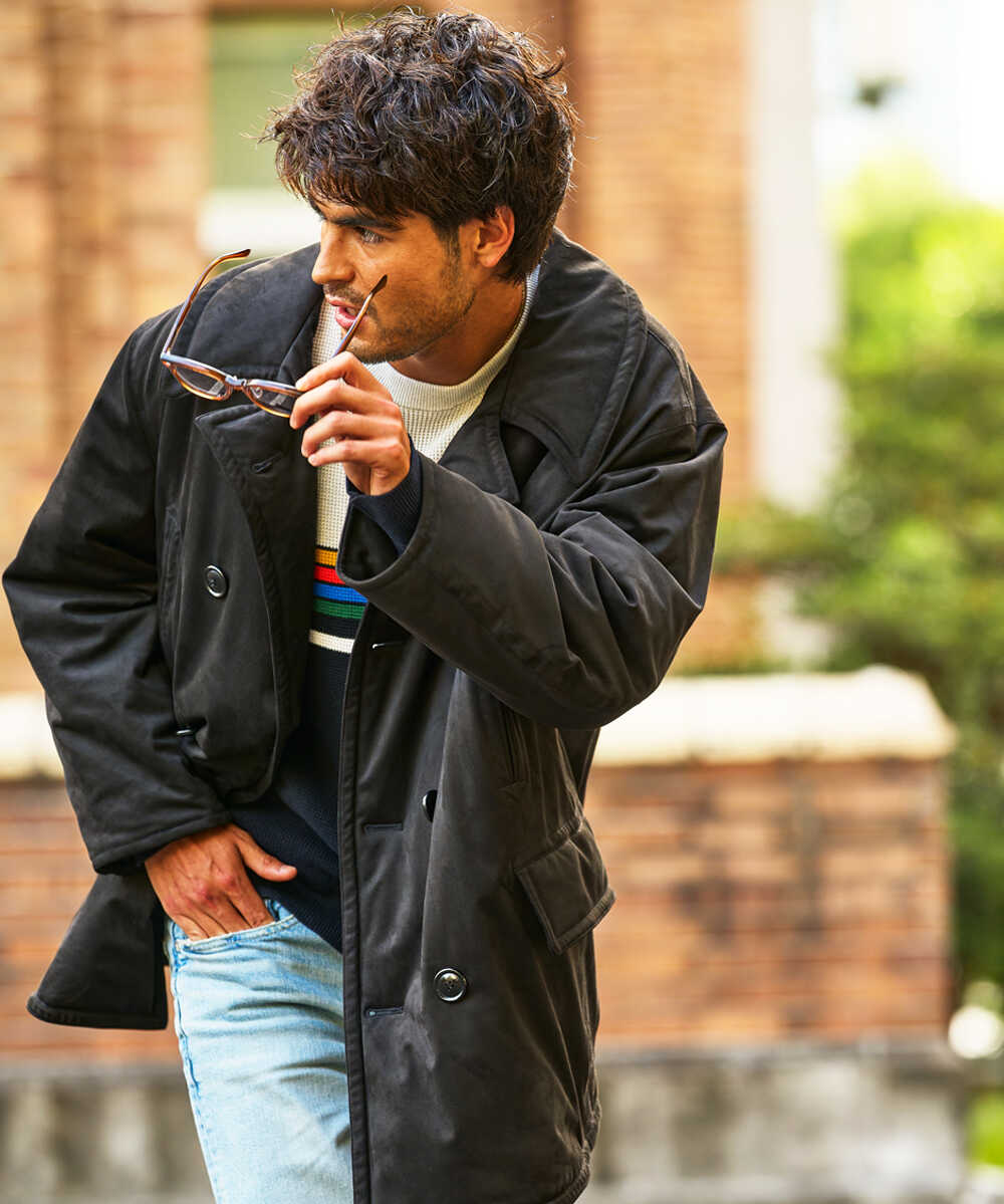 別注限定 軽量 エコスウェードピーコート