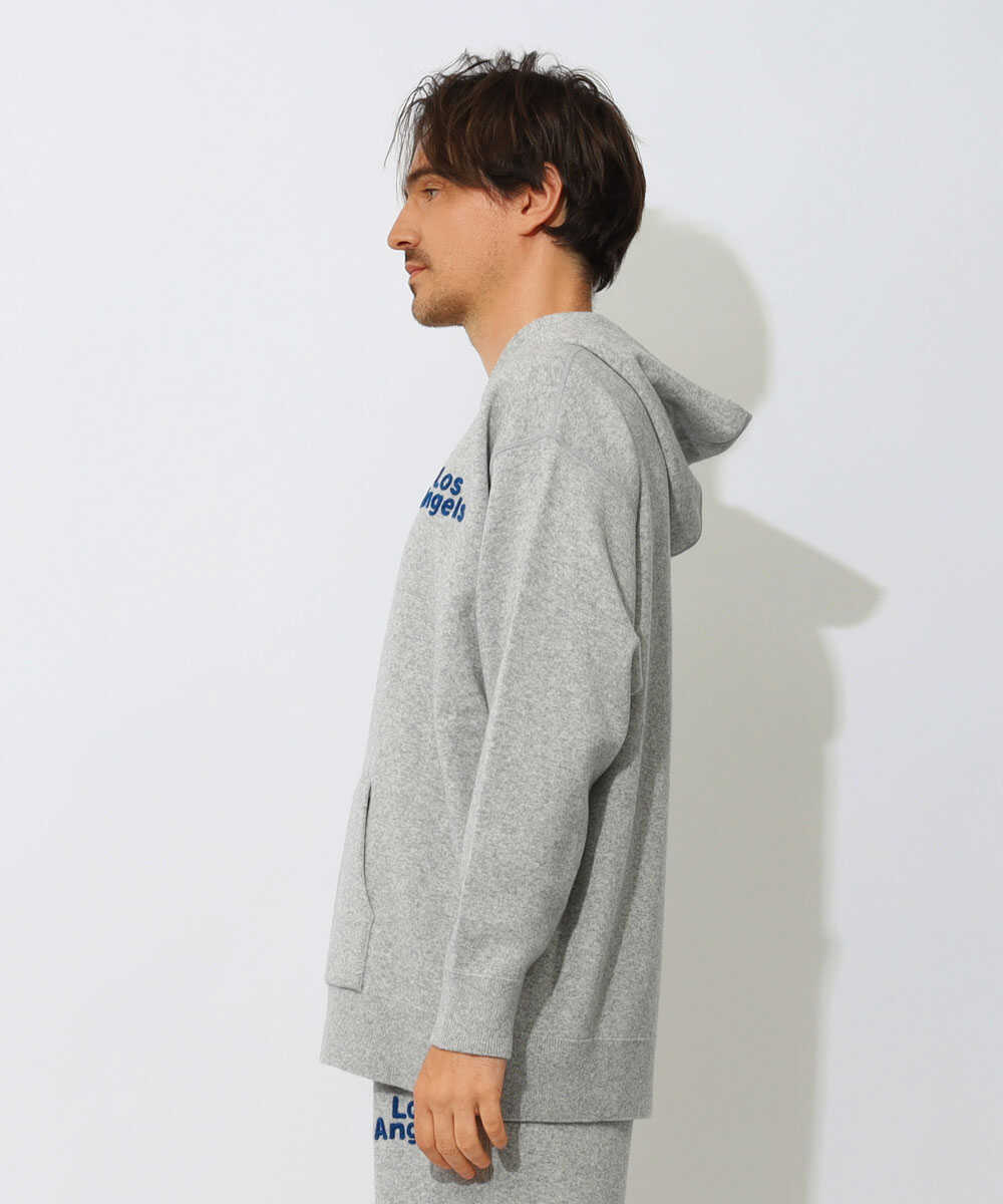 別注限定 ピュアカシミヤ ニットプルオーバーパーカ