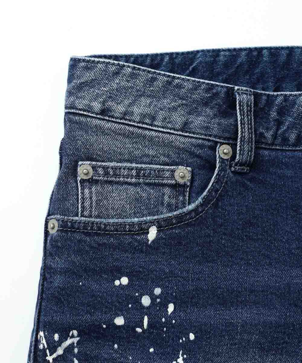 別注先行 GUM ストレッチ ユーズドペイント デニムパンツ