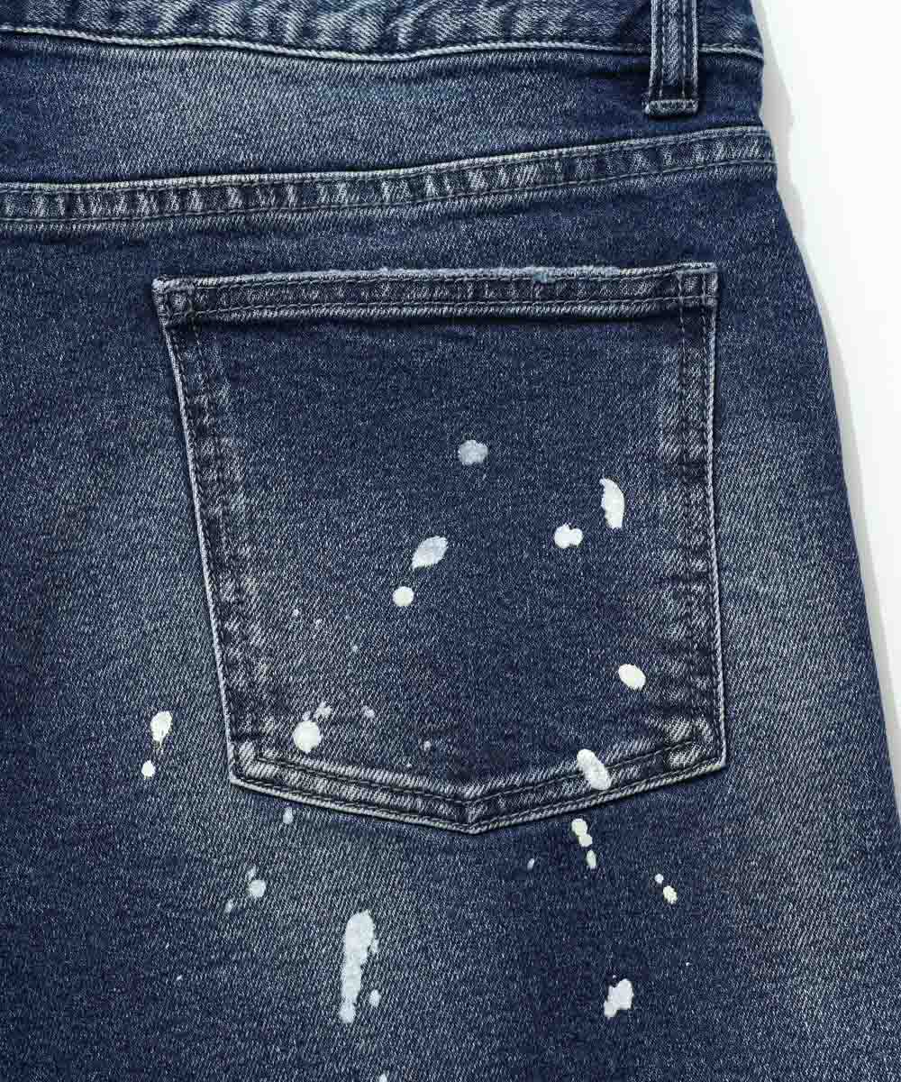 別注先行 GUM ストレッチ ユーズドペイント デニムパンツ