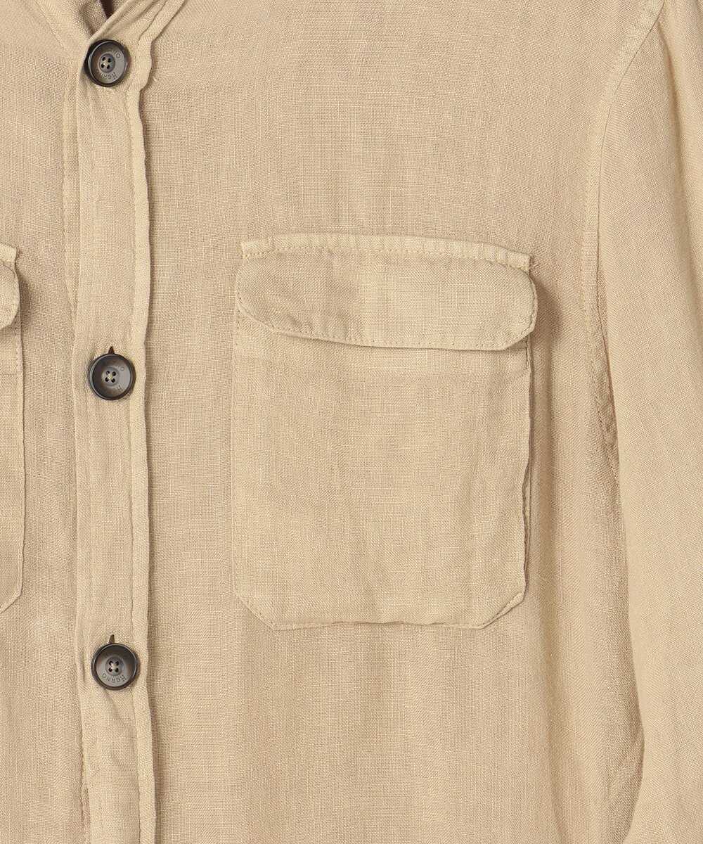 ガーメントダイ ピュアリネン サファリジャケット