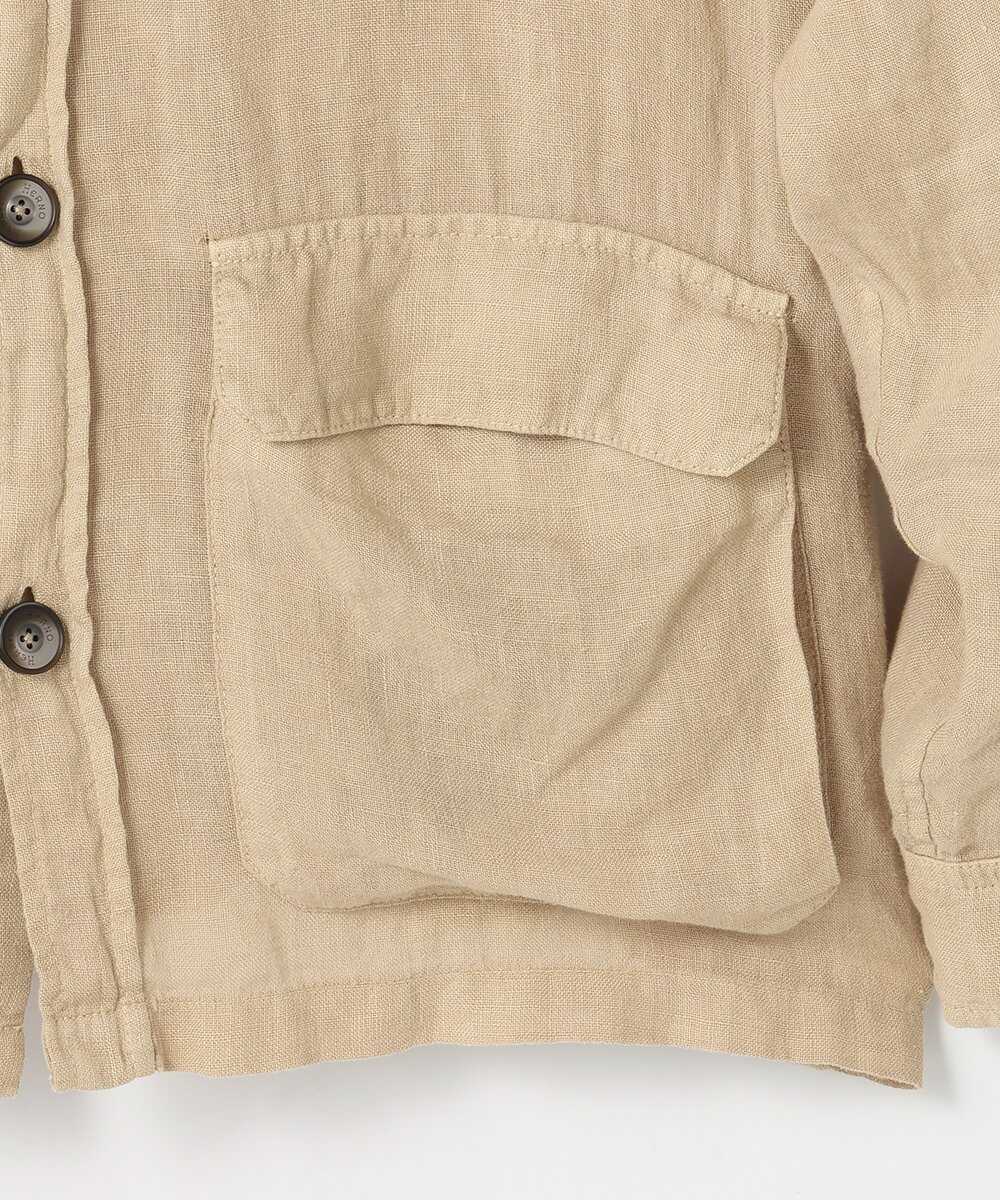 ガーメントダイ ピュアリネン サファリジャケット