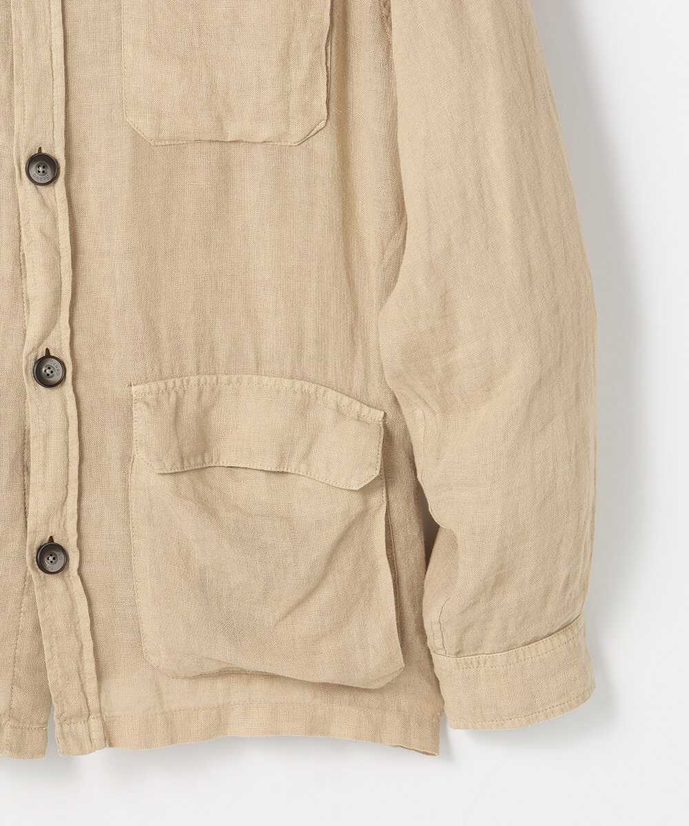 ガーメントダイ ピュアリネン サファリジャケット