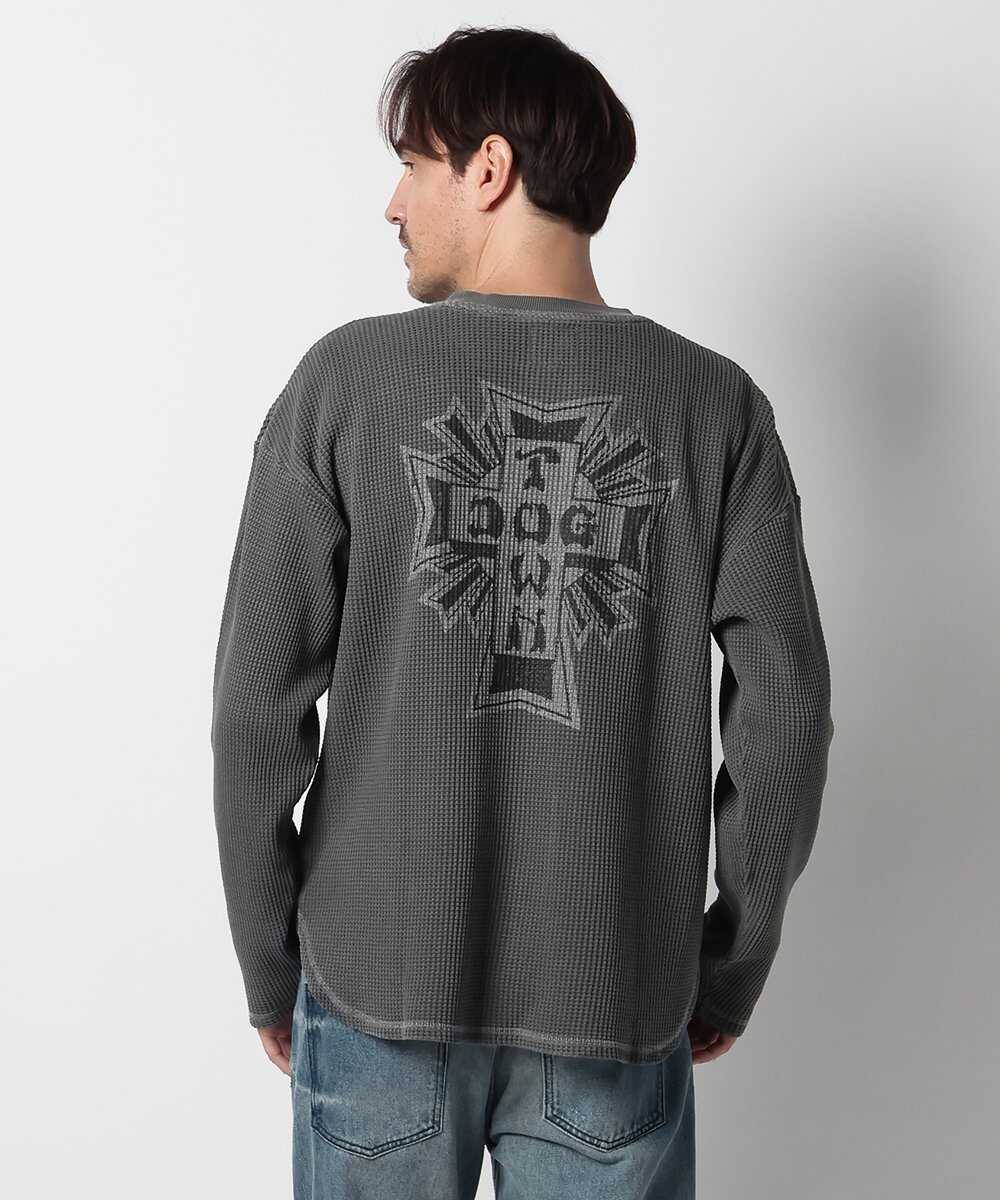 ワッフルクルーネックロンT