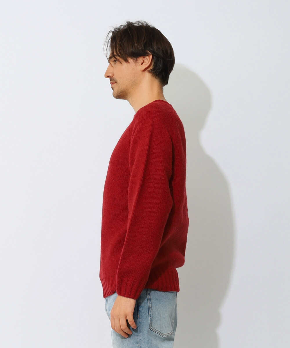 ウールクルーネックニット
