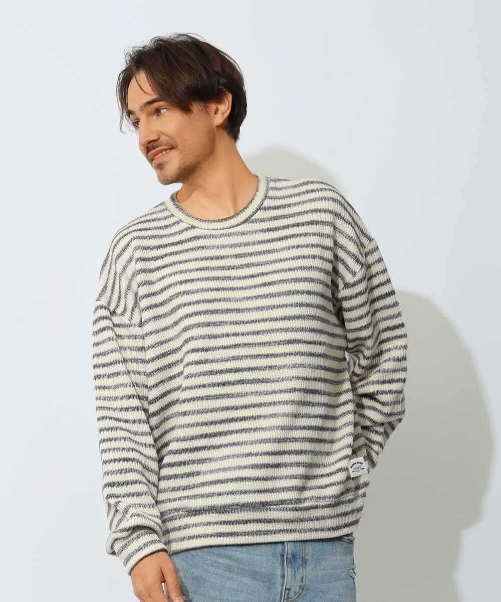 クルーネックボーダーニット