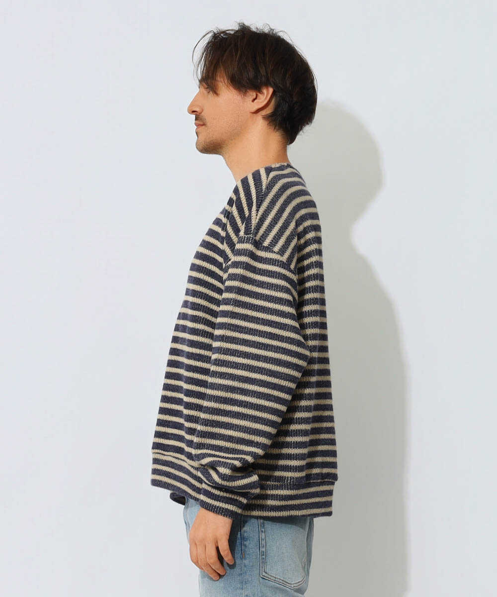 クルーネックボーダーニット