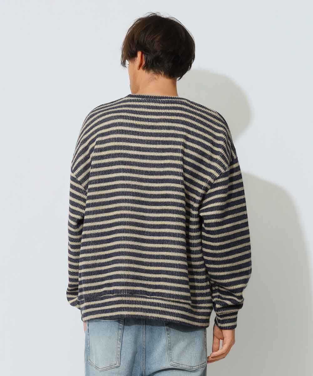 クルーネックボーダーニット