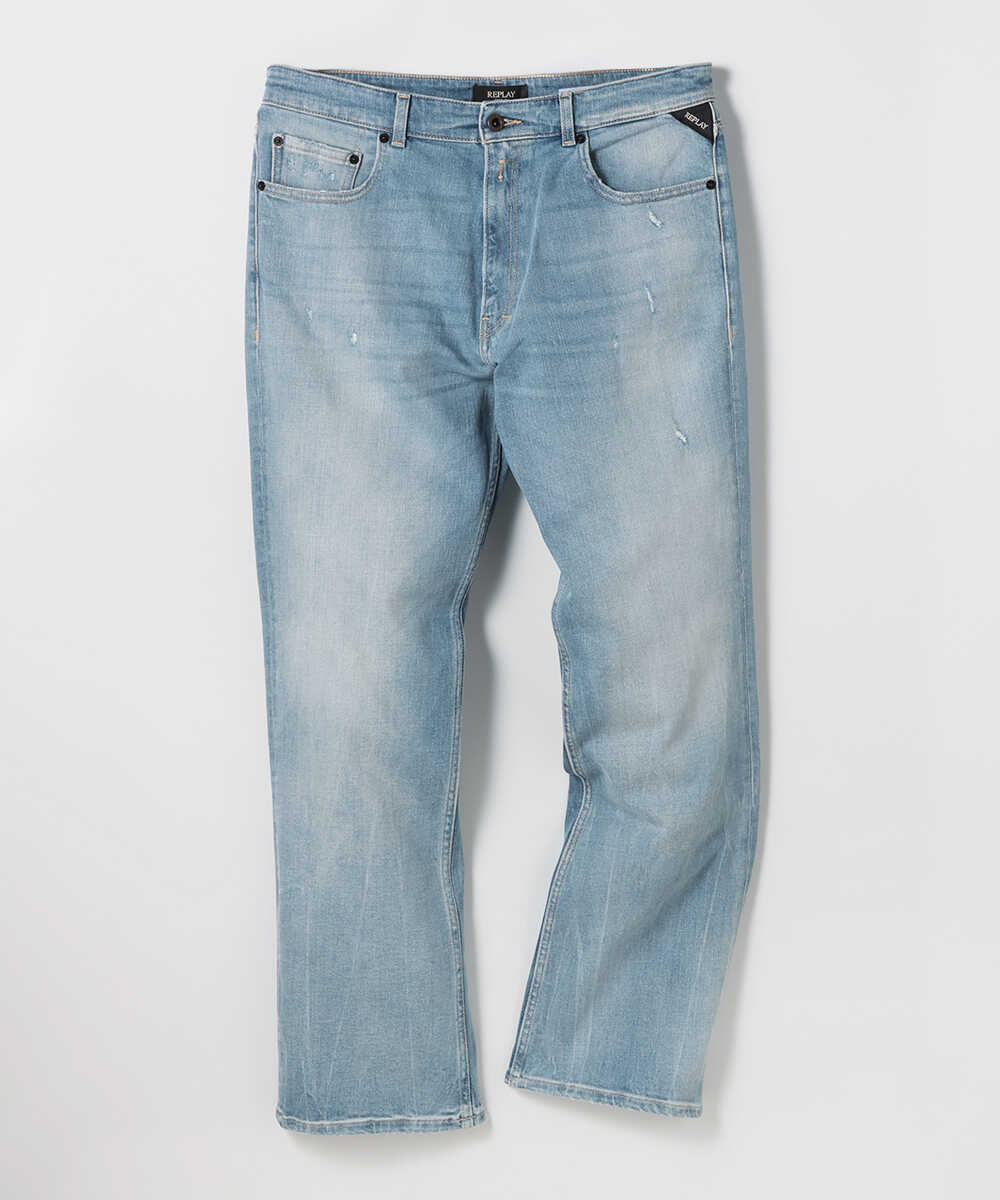 CLEY/クレイ ブーツカット ライトインディゴストレッチデニム