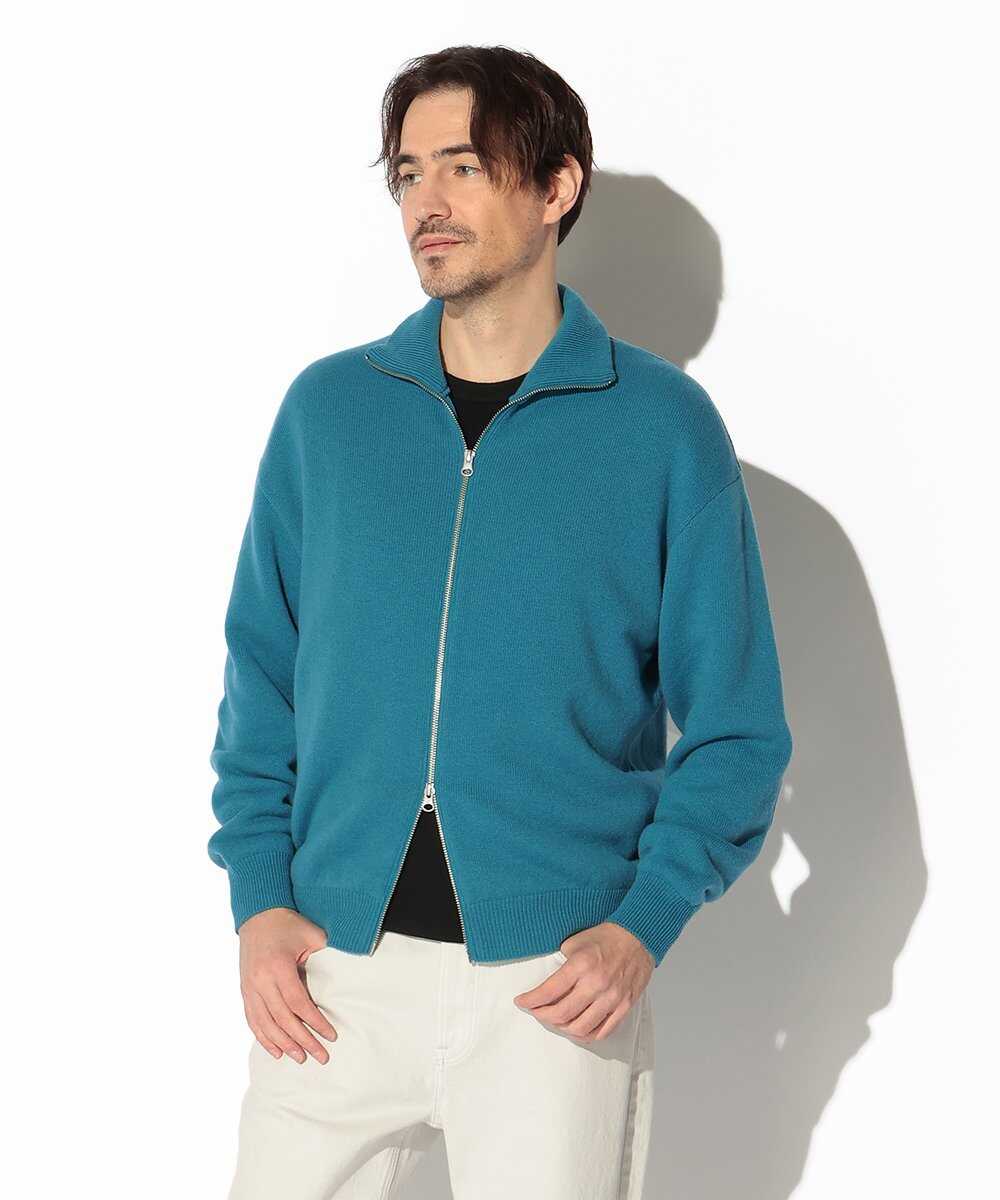 ウールテリー ふっくらジップニット