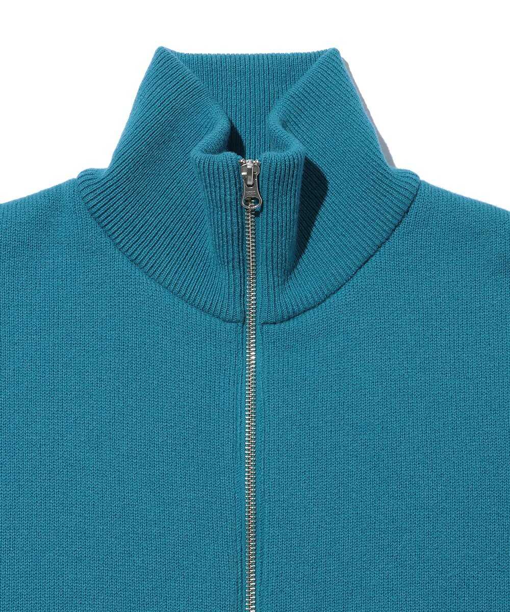 ウールテリー ふっくらジップニット