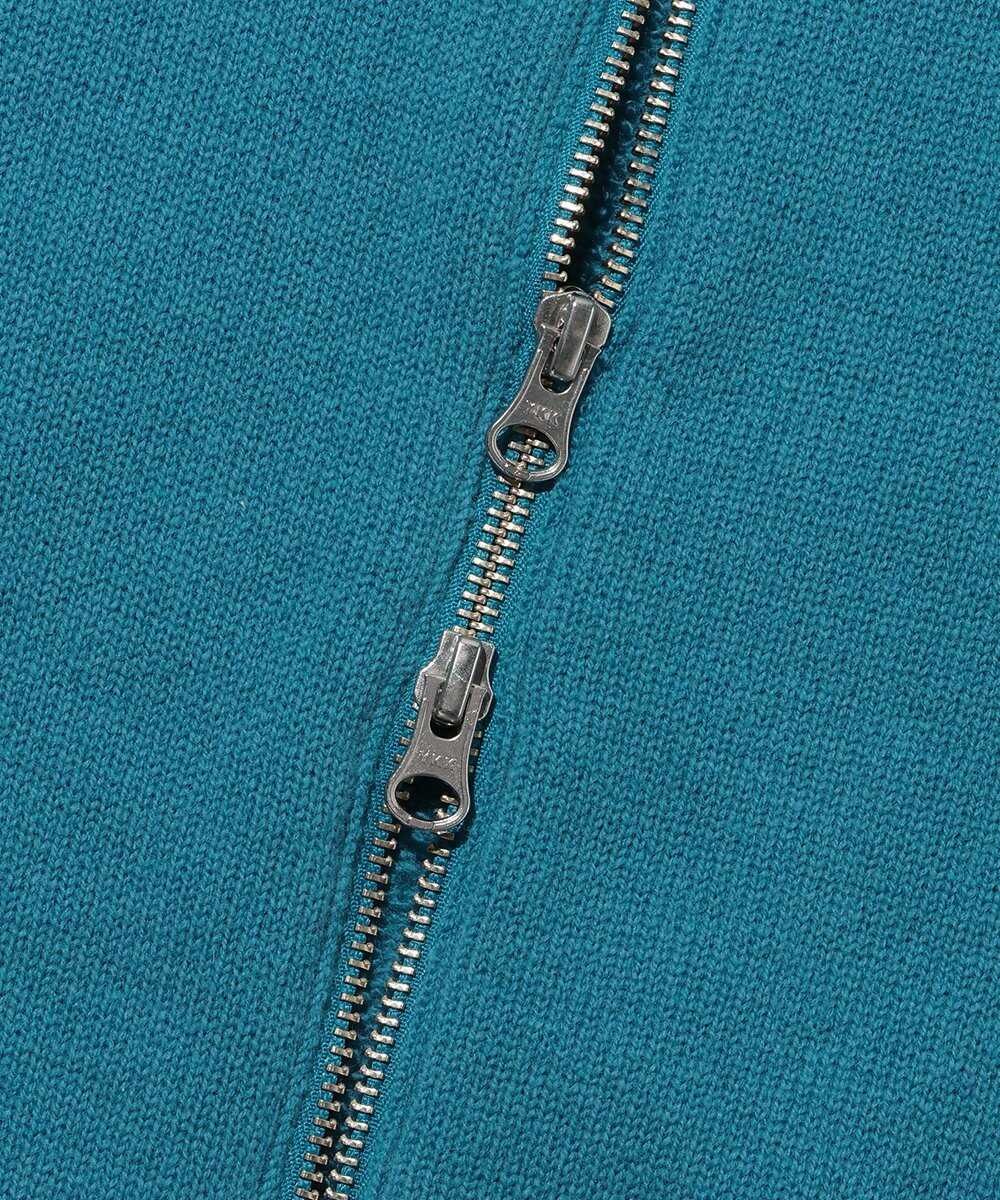 ウールテリー ふっくらジップニット