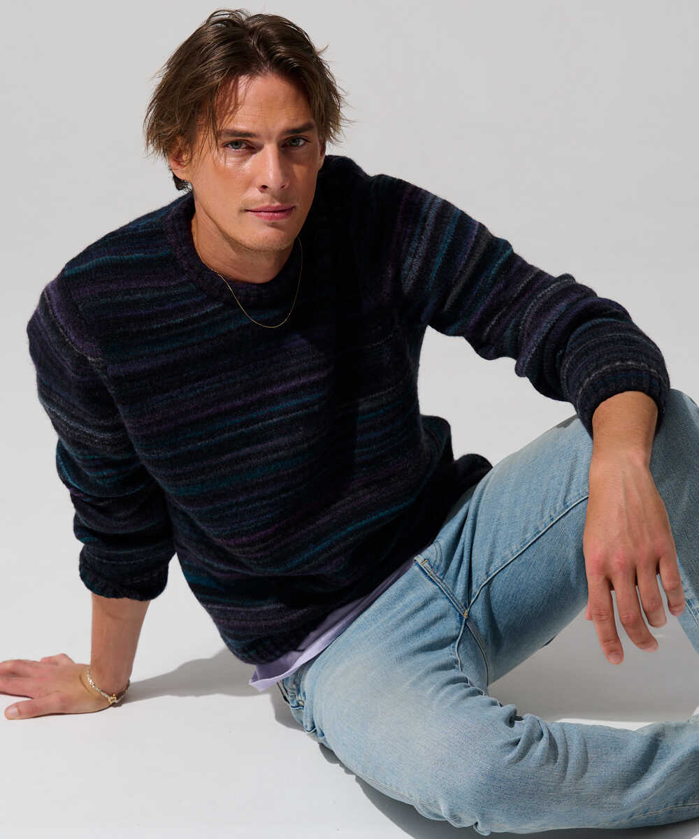 ふっくらストライプニット