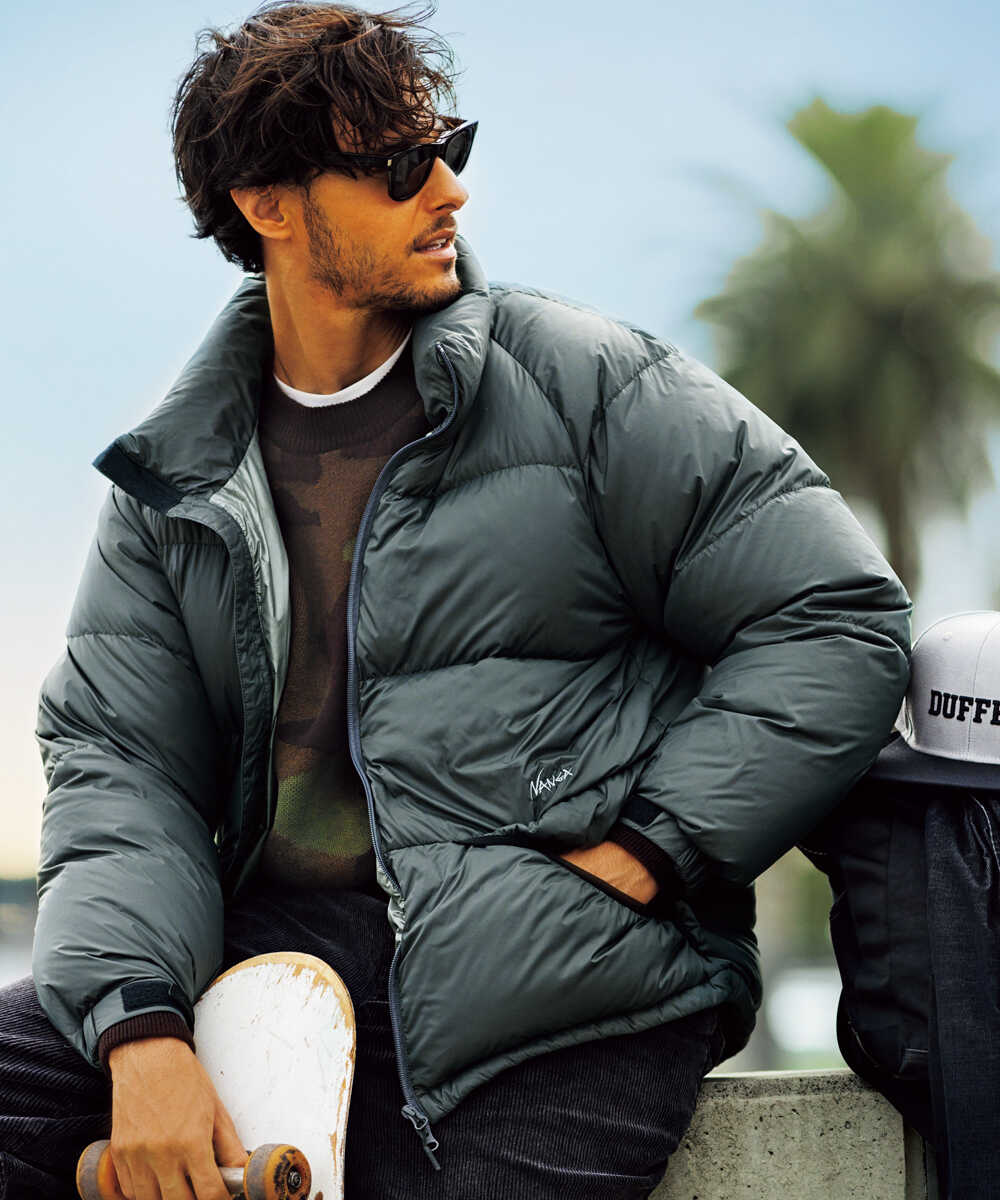 NANGA×DUFFER スタンドカラー ダウンジャケット
