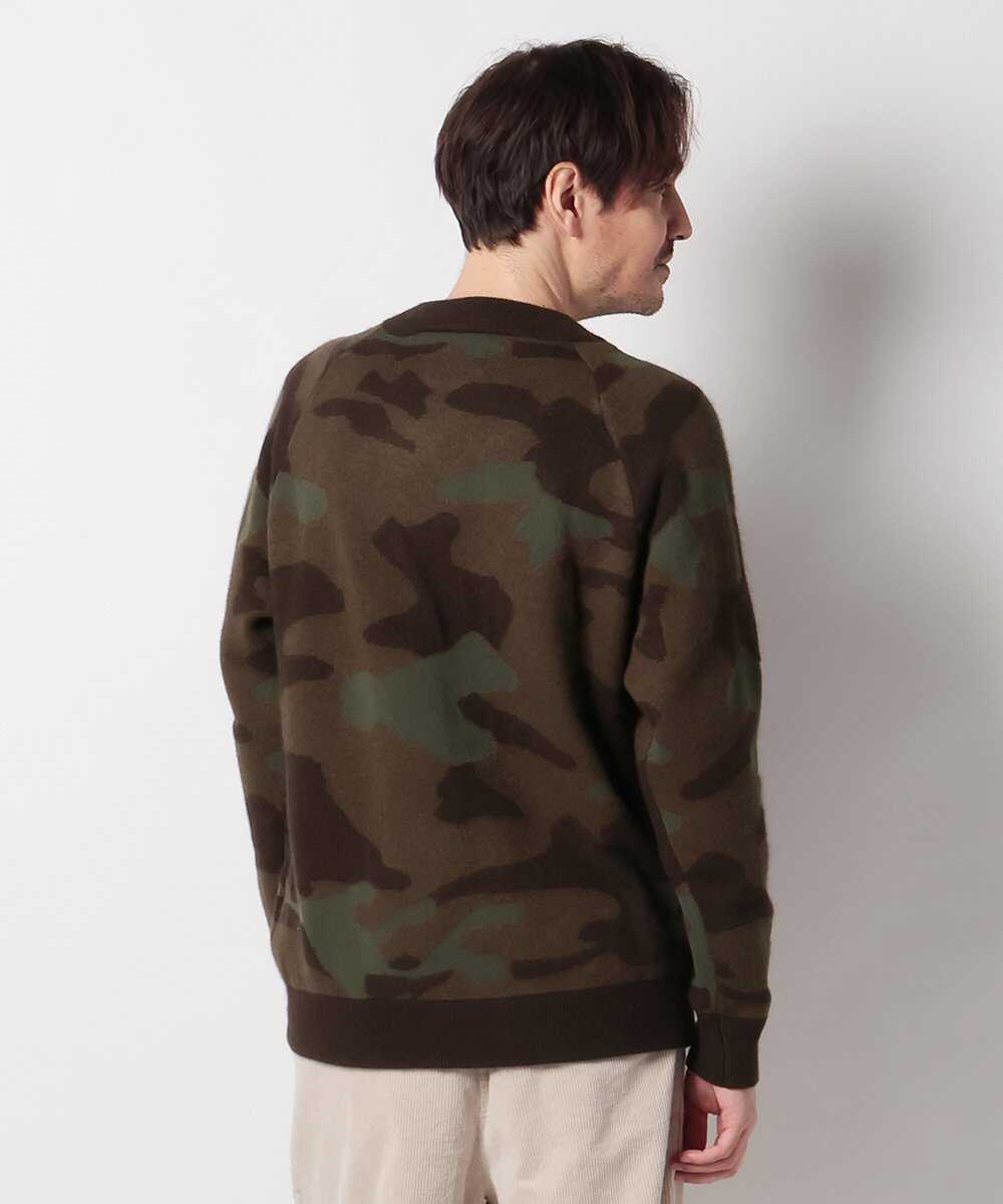 ウッドランド カモダブル ジャカード クルーネックニット