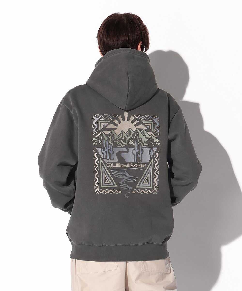 グラフィックプリント入り 裏起毛スウェットパーカ