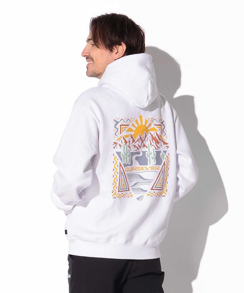 グラフィックプリント入り 裏起毛スウェットパーカ