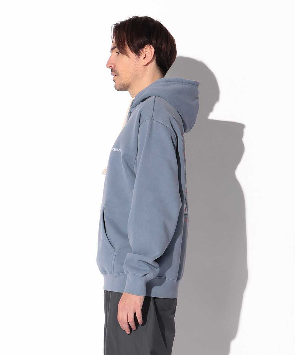 グラフィックプリント入り 裏起毛スウェットパーカ