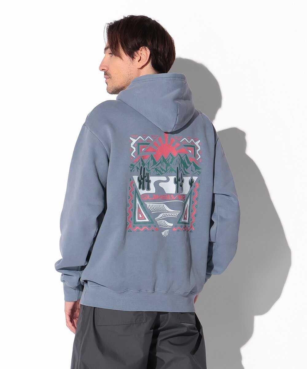 グラフィックプリント入り 裏起毛スウェットパーカ