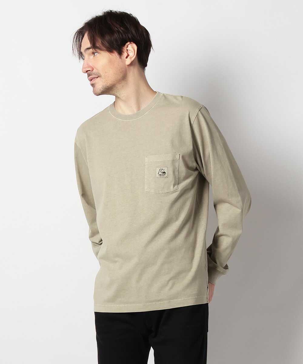 コットンクルーネックポケットロンT