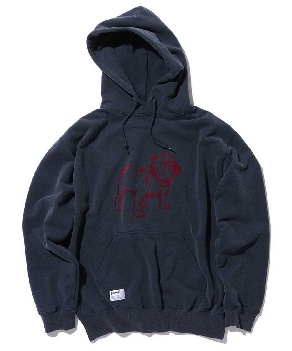 グラフィックプリント入り プルオーバーパーカ