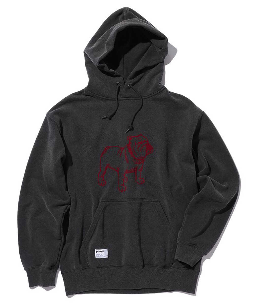 グラフィックプリント入り プルオーバーパーカ