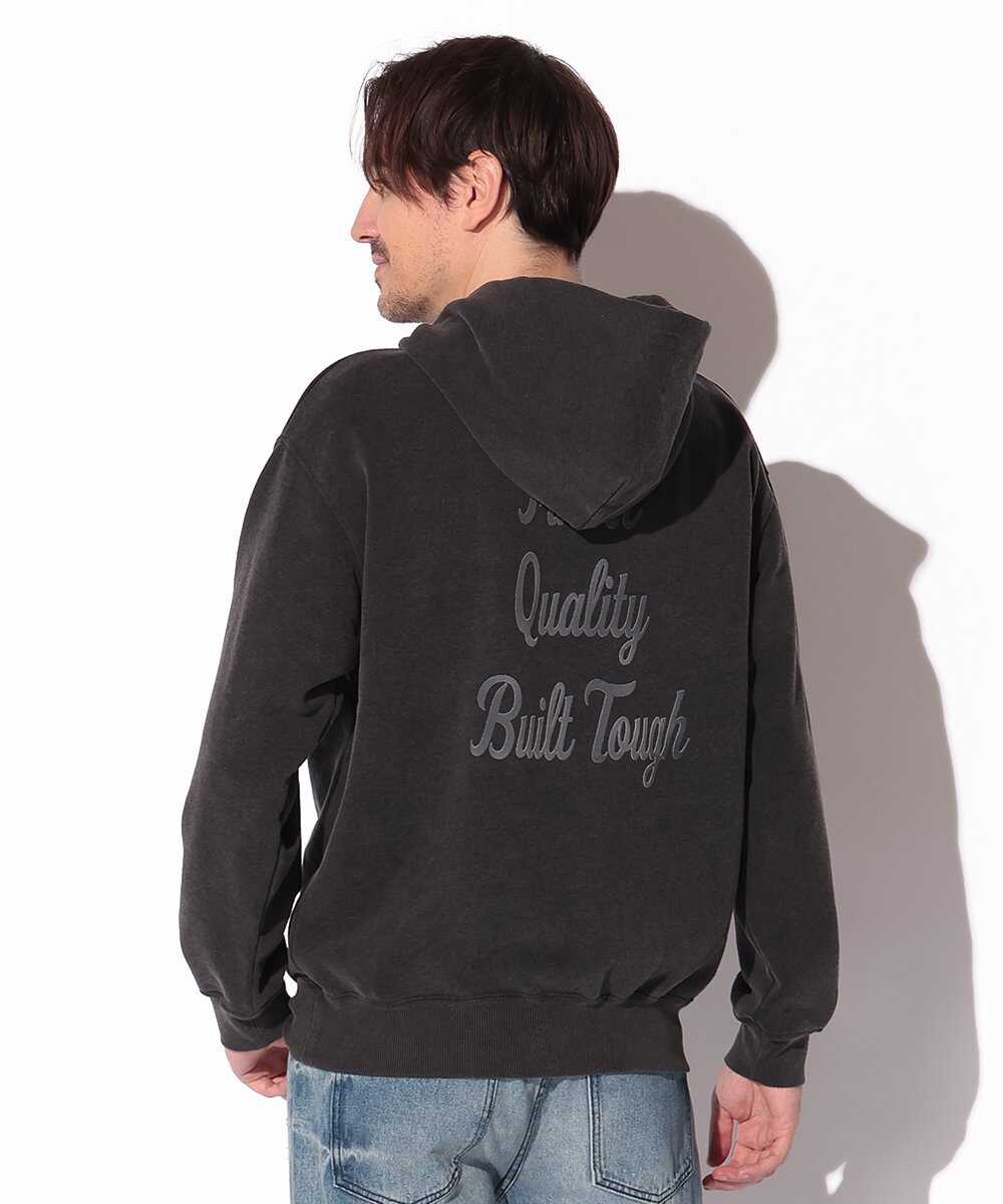 グラフィックプリント入り プルオーバーパーカ