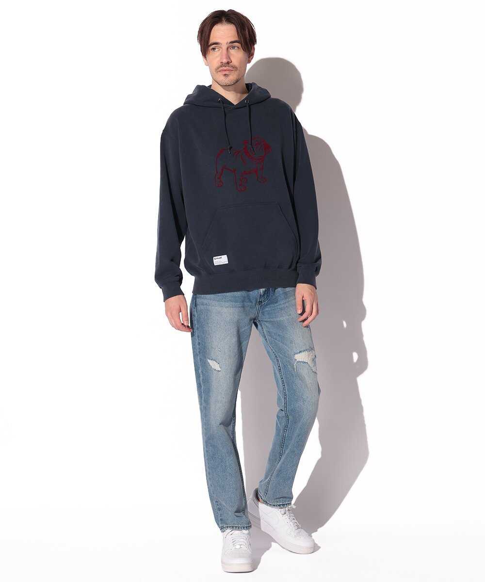 グラフィックプリント入り プルオーバーパーカ