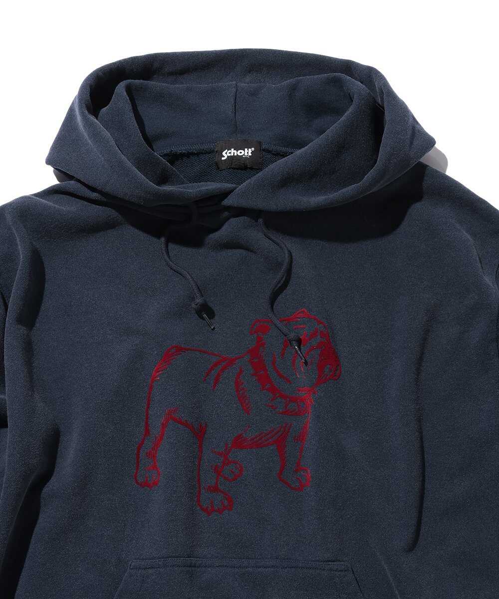 グラフィックプリント入り プルオーバーパーカ