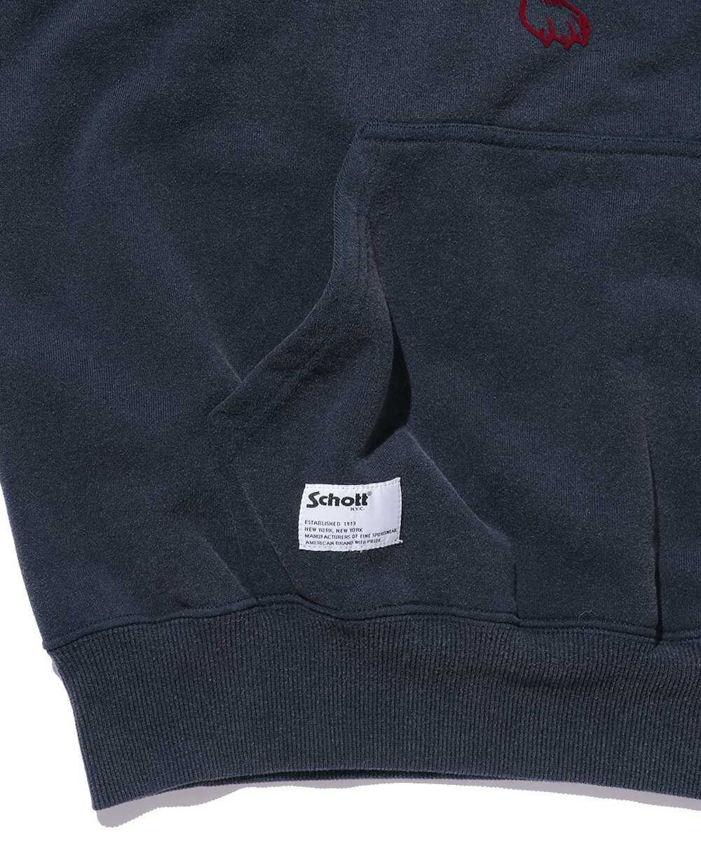 グラフィックプリント入り プルオーバーパーカ