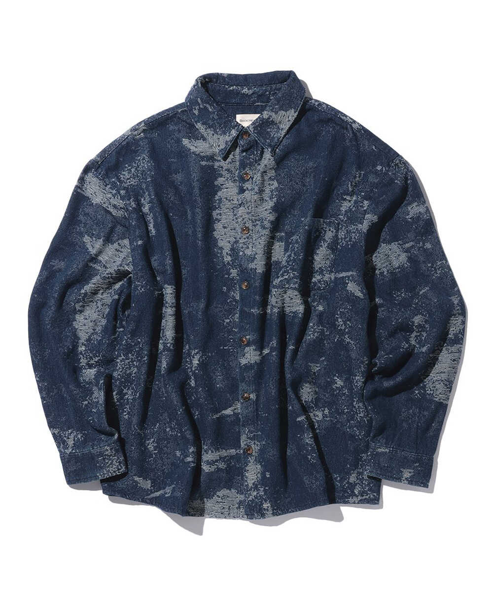 クラッシュジャガード デニムシャツジャケット