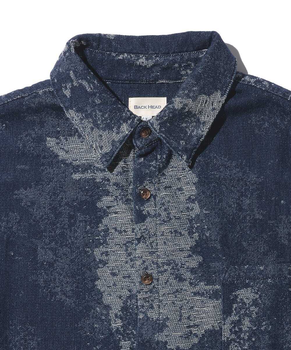 クラッシュジャガード デニムシャツジャケット